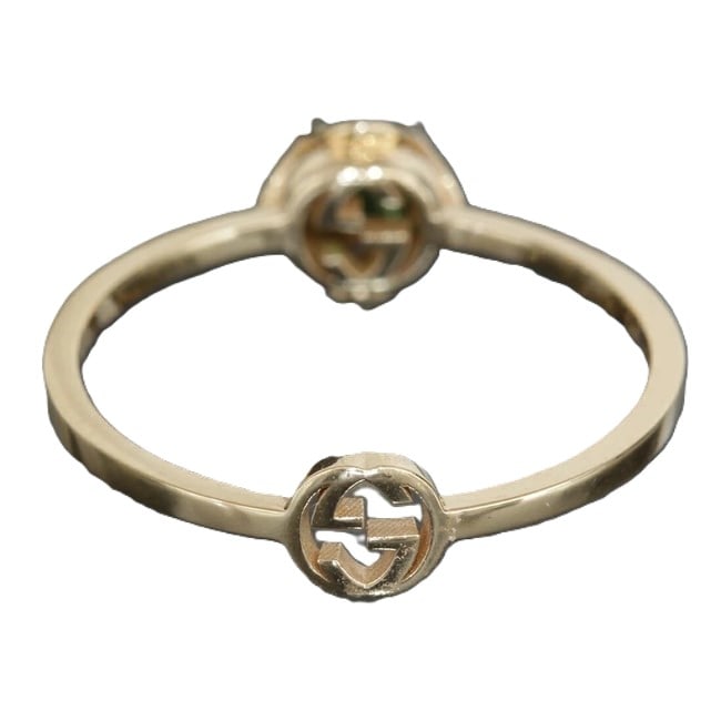 GUCCI INTERLOCKING GREEN TOURMALINE RING - 2