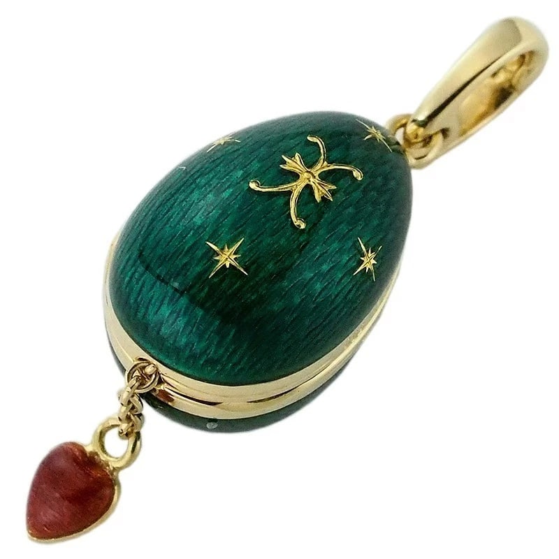 FABERGE GREEN EASTER LOCKET PENDANT TOP CHARM (1 of 4)