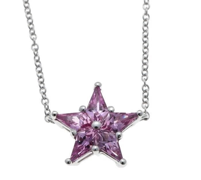 TIFFANY & CO STAR PINK SAPPHIRE PLATINUM CHAIN NECKLACE: Tiffany & Co Star Pink Sapphire Platinum Chain Necklace Brand: Tiffany & Co. Type: Pendant Material: Platinum 950 Main Stone/Creation Natural Color: White Size: Approx. 41cm / 16.1in 