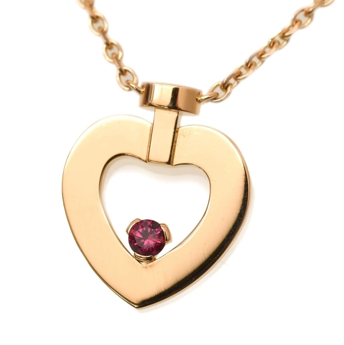 FRED PRETTY WOMAN OPEN HEART RUBY 18K ROSE GOLD NECKLACE: Fred Pretty Woman Open Heart Ruby 18k Rose Gold Necklace Brand: Fred Type: Necklace Material: 18k Rose Gold Main Stone/Creation Ruby Color: Pink Size: Approx. 43 cm (16.93 in) Motif Width: