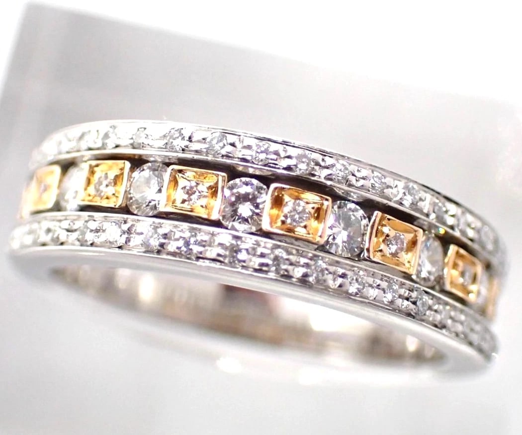 DAMIANI BELLE EPOQUE DIAMOND TWO TONE RING: Damiani Belle Epoque Diamond Two Tone Ring Brand: Damiani Type: Ring Material: 18k White Gold & 18k Rose Gold Main Stone/Creation Natural Color: White Size: 6 US Accessories: None Accessor