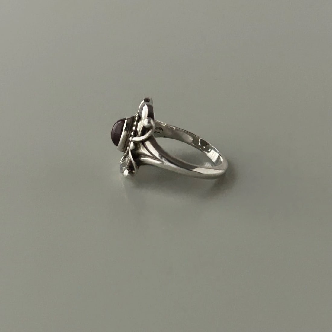 GEORG JENSEN RED STONE RING - 3