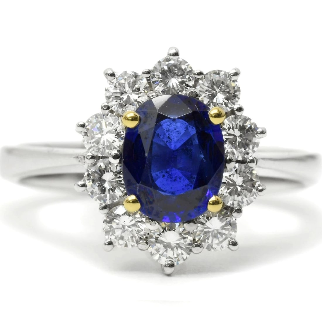PICCHIOTTI 18K WHITE GOLD BLUE SAPPHIRE DIAMOND RING: Picchiotti 18k White Gold Blue Sapphire Diamond Ring Brand: Picchiotti Type: Ring Material: 18k Yellow Gold 18k White Gold Main Stone/Creation Natural Color: White Size: 6 US Accessories: None