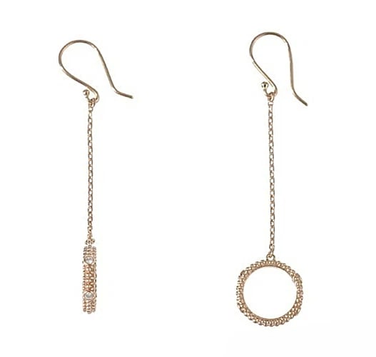 MAUBOUSSIN LE PREMIER JOUR DIAMOND DANGLE EARRINGS: Mauboussin Le Premier Jour Diamond Dangle Earrings Brand: Mauboussin Type: Earrings Material: 18k Rose Gold Main Stone/Creation Natural Color: Gold Size: length approx. 59 mm × diameter 13.5