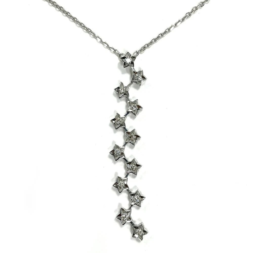 CHANEL COMET STAR WHITE GOLD 18K DIAMOND NECKLACE PENDANT: CHANEL Comet Star White Gold 18K Diamond Necklace Pendant Brand: CHANEL Type: Necklace Material: 18k White Gold Main Stone/Creation Natural Color: White Gold Size: Chain Length: approx. 40 cm