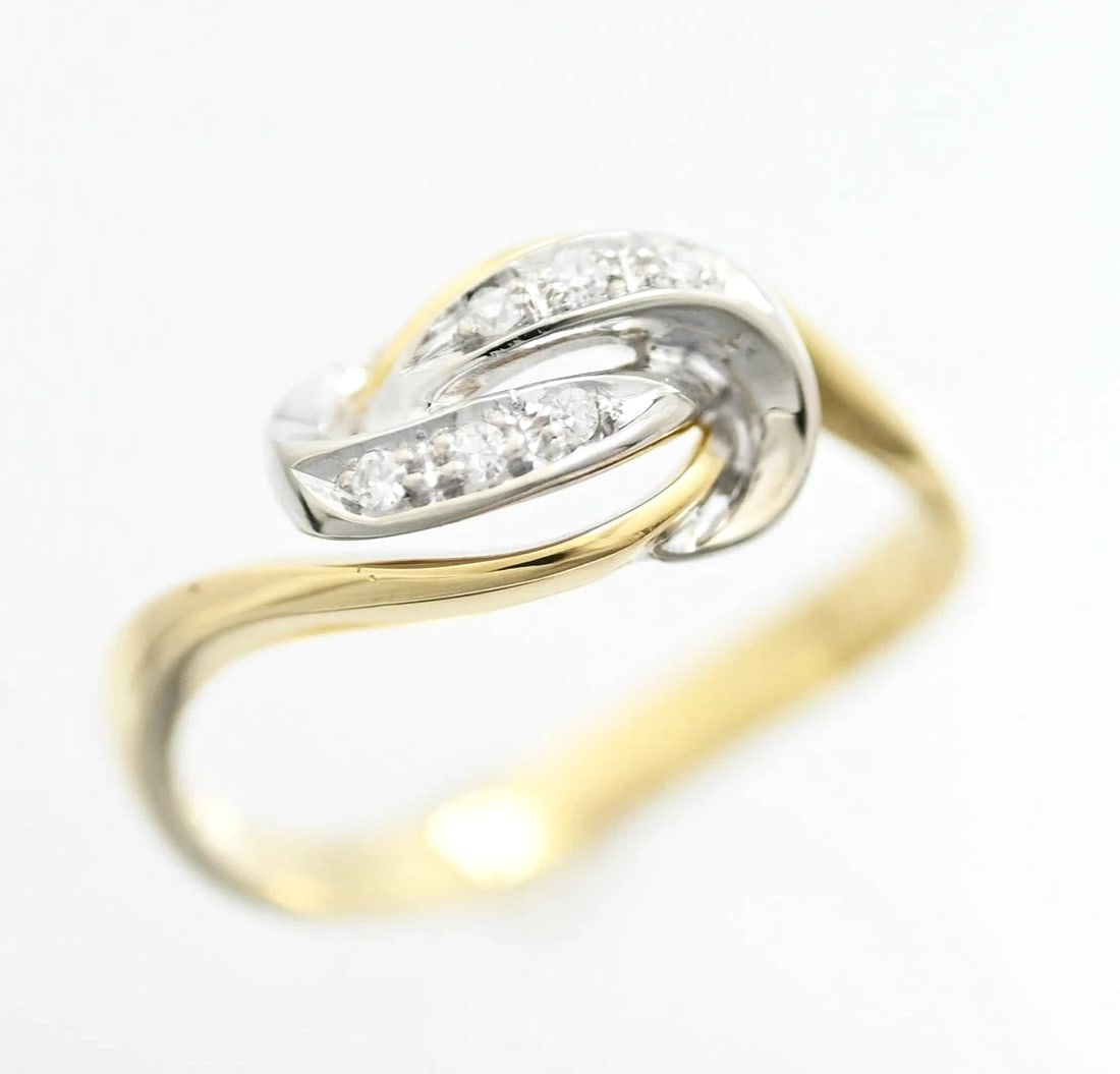 DAMIANI 18K YELLOW GOLD AND WHITE GOLD DIAMOND BAND RING: Damiani 18k Yellow Gold and White Gold Diamond Band Ring Brand: Damiani Type: Ring Material: 18k Yellow Gold 18k White Gold Main Stone/Creation Natural Color: Yellow, White Size: 6 US 