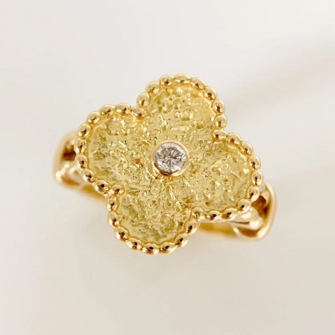 VAN CLEEF & ARPELS ALHAMBRA DIAMOND RING - 2