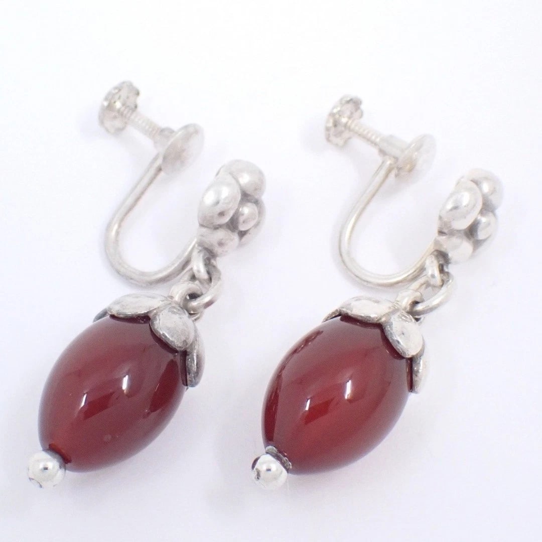 GEORG JENSEN CARNELIAN DANGLE EARRING - 4