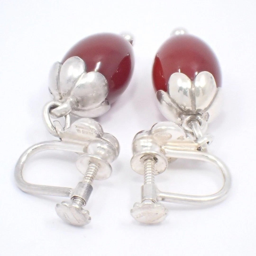 GEORG JENSEN CARNELIAN DANGLE EARRING - 5
