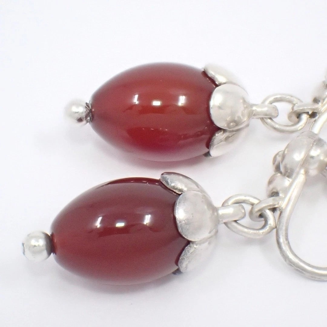 GEORG JENSEN CARNELIAN DANGLE EARRING - 6