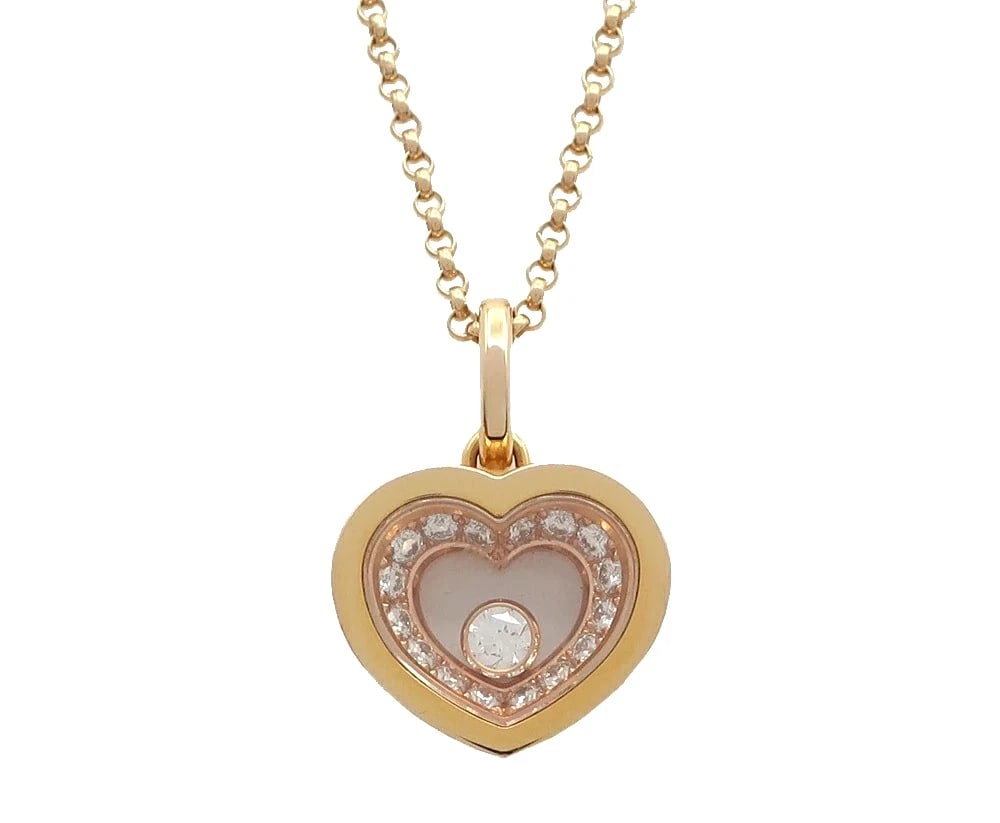 CHOPARD HAPPY DIAMONDS HEART DIAMOND 18K YELLOW GOLD NECKLACE (1 of 2)