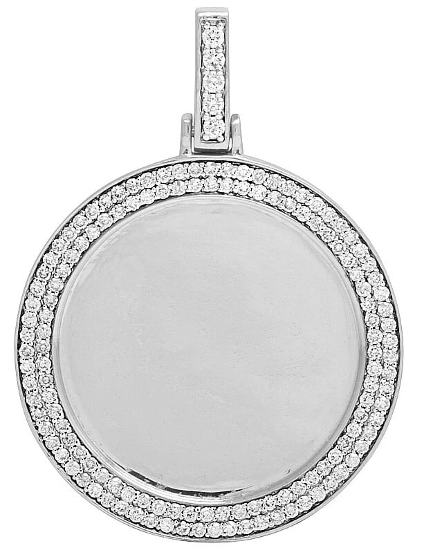 10K WHITE GOLD MEMORY FRAME DIAMOND PENDANT: 10K White Gold Memory Frame Diamond Pendant Brand: None Type: Necklace Material: 10k White Gold Main Stone/Creation Natural Color: White Gold Size: Dimension 1.75 Accessories: None Accesso
