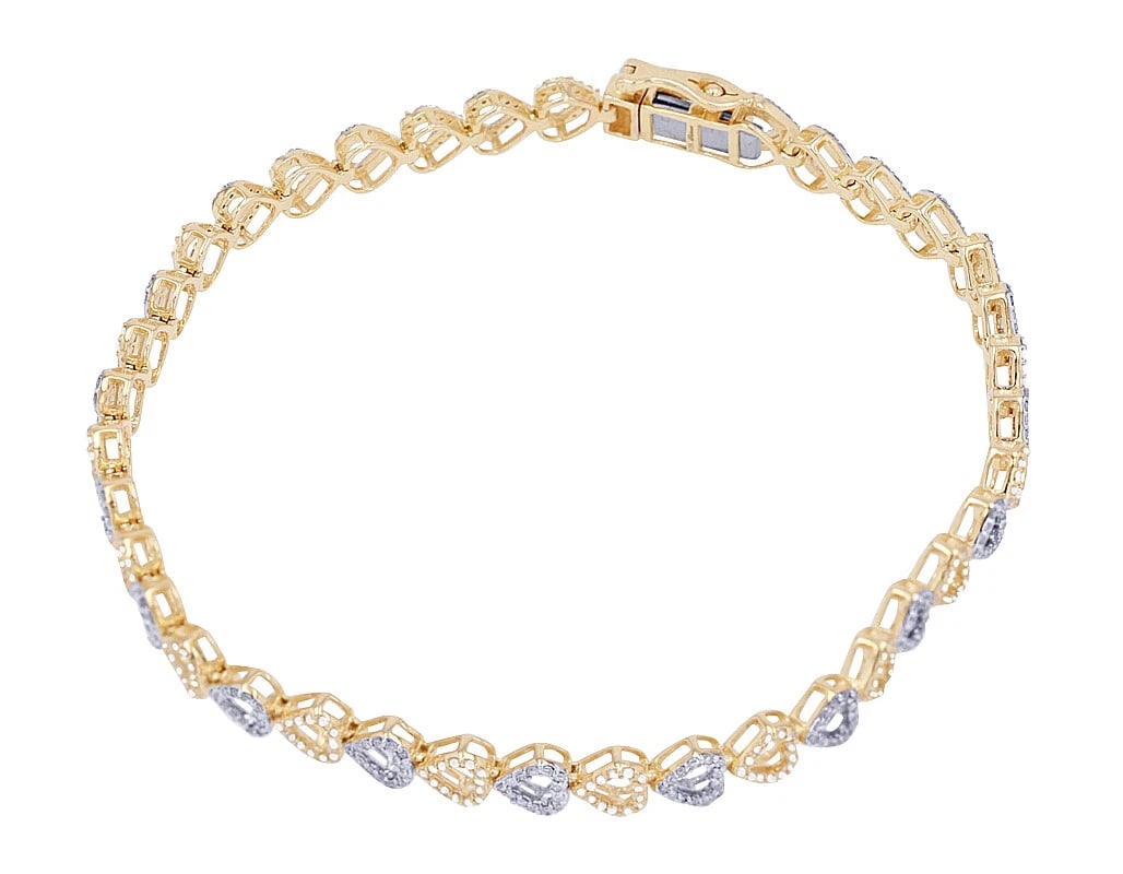 HEART CONNECTED REAL DIAMOND LINK BRACELET (1 of 2)