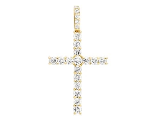 14K YELLOW GOLD SOLITAIRE CROSS REAL DIAMOND PENDANT: 14K Yellow Gold Solitaire Cross Real Diamond Pendant Brand: None Type: Necklace Material: 14k Yellow Gold White Gold Rose Gold Main Stone/Creation Natural Color: Yellow Gold, White Gold, Rose Gold