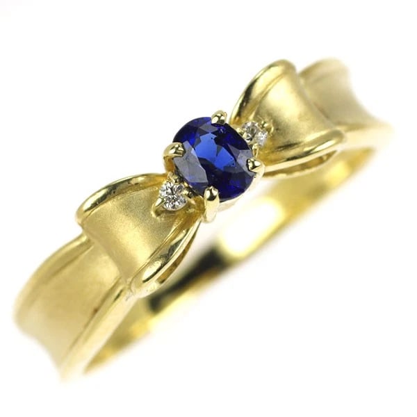 K18YG SAPPHIRE DIAMOND RING: K18YG sapphire diamond ring Brand: None Type: rings Material: K18YG Color: YG Size: 6 US Accessories: None Accessories Notice: When purchasing pre-owned goods, please refer to the photos of