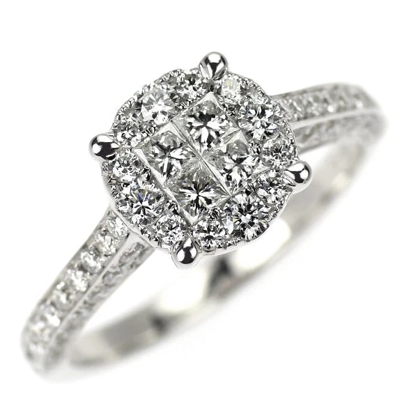 K18WG DIAMOND RING: K18WG diamond ring Brand: None Type: rings Material: K18WG Color: WG Size: 6.25 - 6.5 Accessories: None Accessories Notice: When purchasing pre-owned goods, please refer to the photos of t