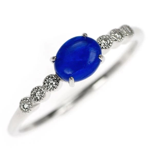 RARE PT950 CABOCHON CUT AUNITE DIAMOND RING: Rare Pt950 Cabochon Cut Aunite Diamond Ring Brand: None Type: Ring Material: Metal Purity 950 Metal Platinum Main Stone/Creation Hauynite Color: None Size: 6 US Accessories: None Accessories