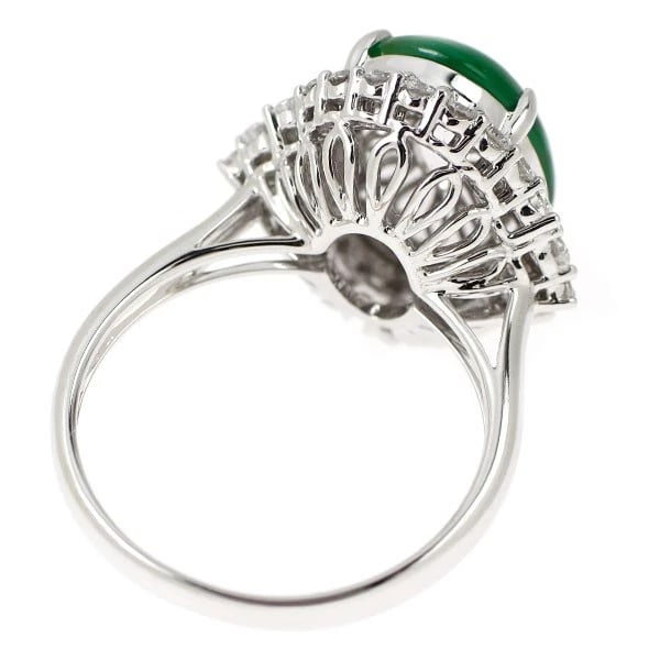 K18WG JADE/JADE DIAMOND RING - 3