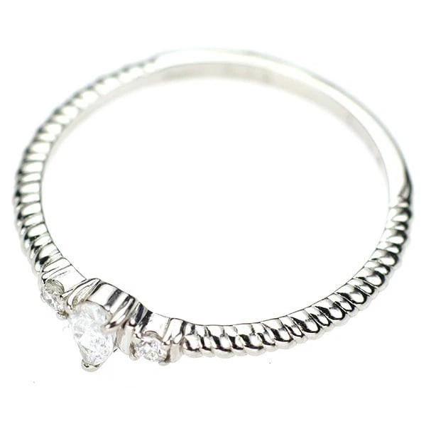 PT950 PEAR SHAPE FANCY WHITE DIAMOND RING - 2