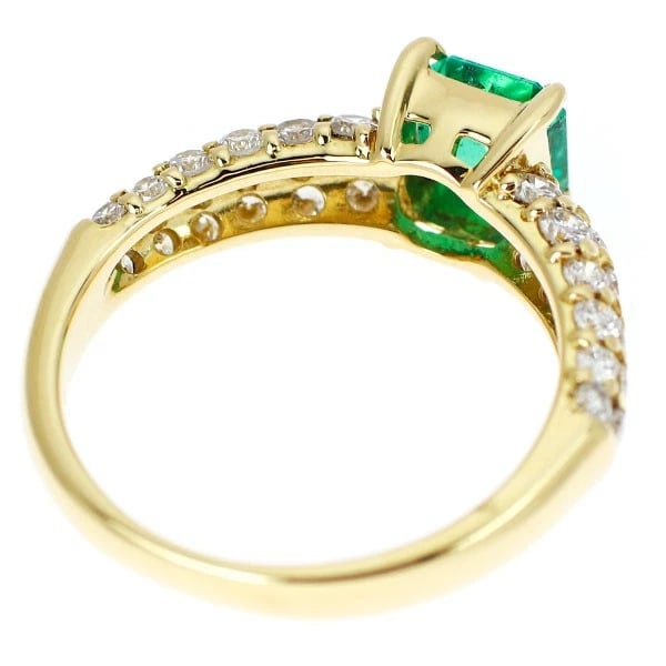 K18YG EMERALD DIAMOND RING - 2