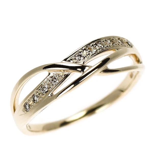 K10YG DIAMOND RING: K10YG diamond ring Brand: None Type: rings Material: K10YG Color: YG Size: 4.75 - 5 Accessories: None Accessories Notice: When purchasing pre-owned goods, please refer to the photos of the