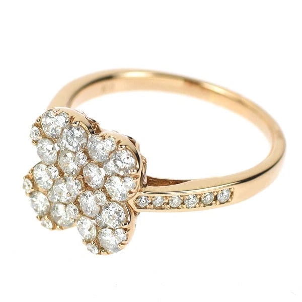 K18PG CLOVER DIAMOND RING - 2