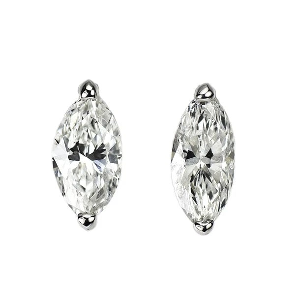 PT900 MARQUISE CUT DIAMOND EARRINGS: Pt900 Marquise Cut Diamond Earrings Brand: None Type: piercing Material: Metal Purity 900 Metal Platinum Main Stone/Creation Natural Color: None Size: Length/Width/Diameter8.1 Accessories: