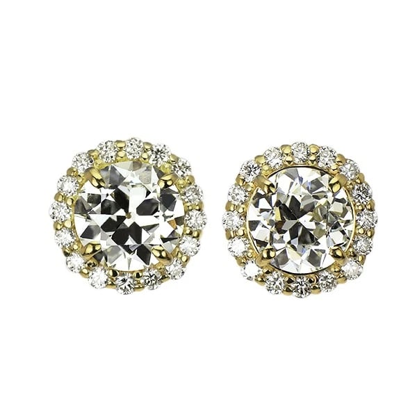K18YG OLD CIRCULAR BRILLIANT CUT DIAMOND EARRINGS: K18YG Old Circular Brilliant Cut Diamond Earrings Brand: None Type: piercing Material: K18YG Color: YG Size: Length/Width/Diameter8.2 Width/Thickness8.2 Accessories: None Accessories Notice: