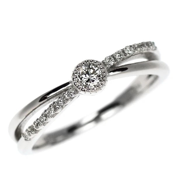 PT950 DIAMOND RING: Pt950 diamond ring Brand: None Type: rings Material: Pt950 Color: Pt Size: 5.25 US Accessories: None Accessories Notice: When purchasing pre-owned goods, please refer to the photos of the