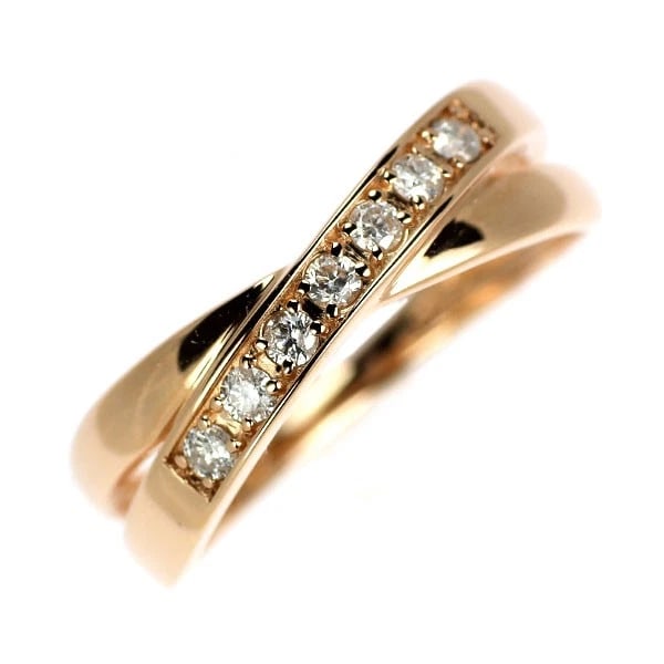 K10PG DIAMOND RING: K10PG diamond ring Brand: None Type: rings Material: K10PG Color: PG Size: 5.5 - 5.75 Accessories: None Accessories Notice: When purchasing pre-owned goods, please refer to the photos of t
