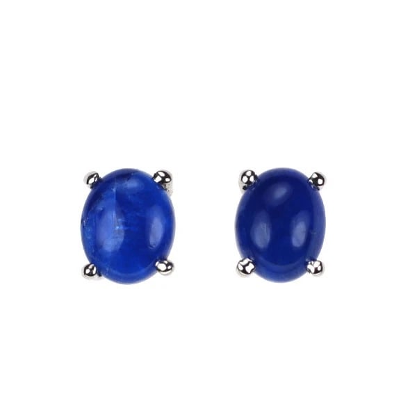 RARE PT900 OVAL CABOCHON HAUYNITE EARRINGS: Rare Pt900 Oval Cabochon Hauynite Earrings Brand: None Type: piercing Material: Metal Purity None Metal Pt900 Main Stone/Creation Hauynite Color: None Size: None Accessories: None Accessories