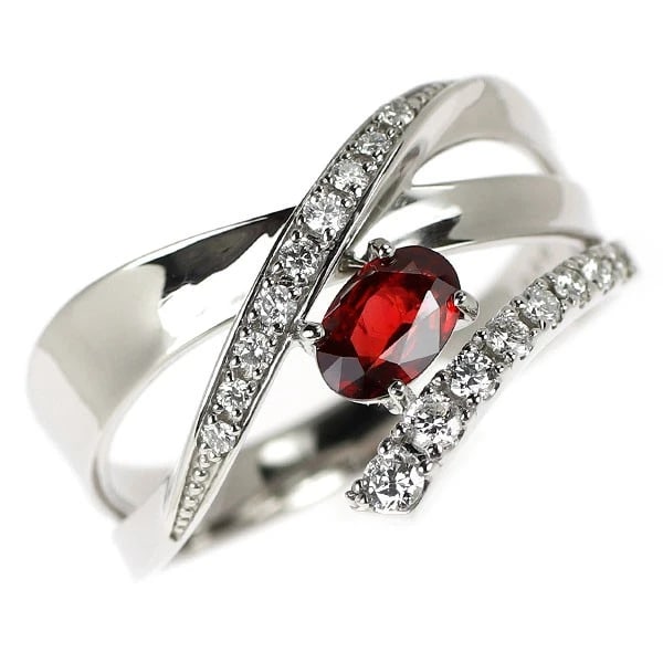 PT900 RUBY DIAMOND RING: Pt900 ruby diamond ring Brand: None Type: Ring Material: Metal Purity 900 Metal Platinum Main Stone/Creation Ruby Color: Platinum Size: 7.5 US Accessories: None Accessories Notice: When pu