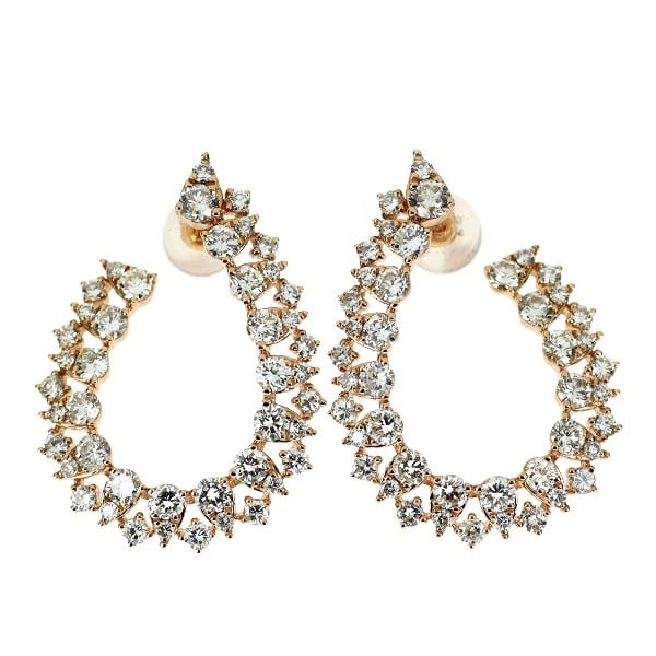 K18PG DIAMOND EARRINGS: K18PG Diamond Earrings Brand: None Type: piercing Material: K18PG Color: PG Size: Length/Width/Diameter27.6 Width/Thickness20.5 Accessories: None Accessories Notice: When purchasing pre-owned
