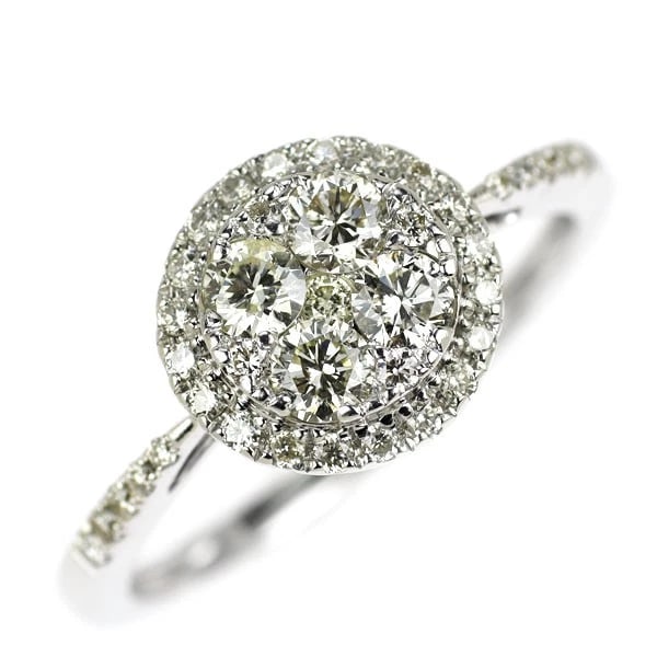 K18WG DIAMOND RING: K18WG diamond ring Brand: None Type: Ring Material: Metal Purity K18 Metal Gold Main Stone/Creation Natural Color: White Gold Size: 6 US Accessories: None Accessories Notice: When purchasi