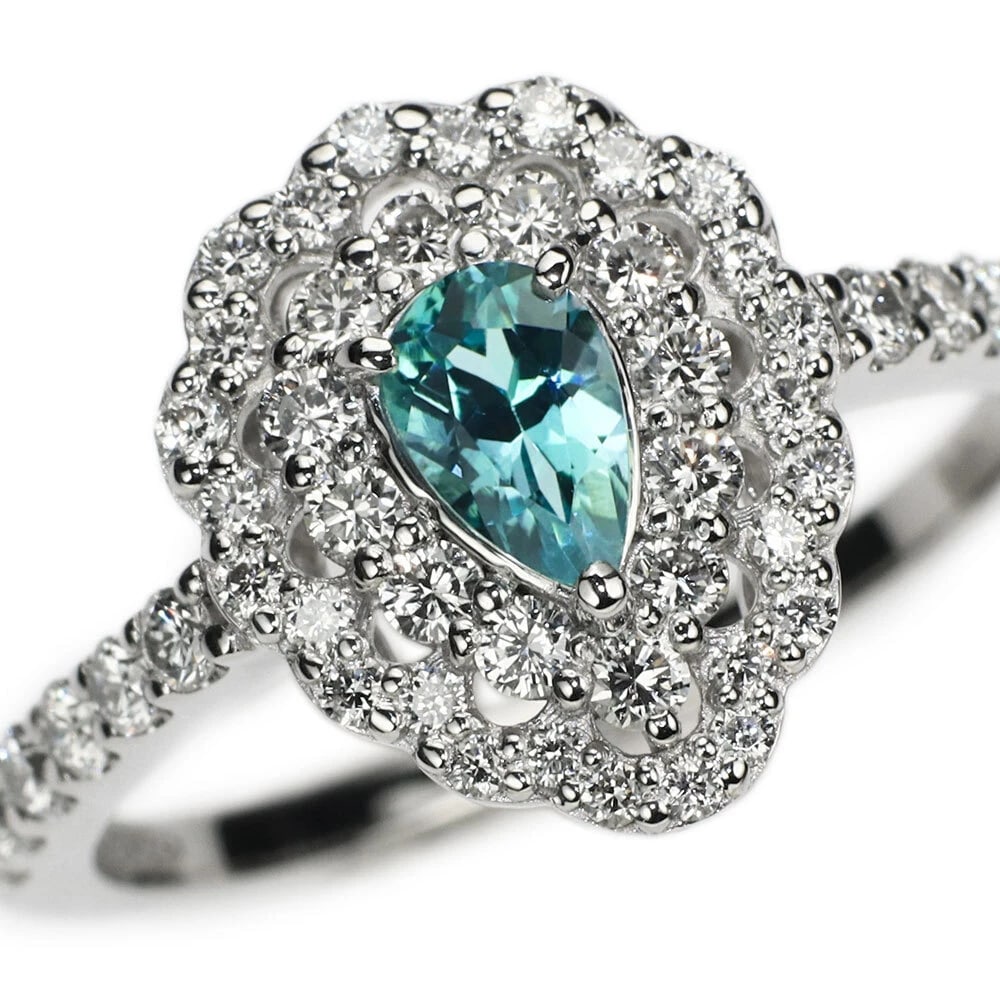 PT950 TANZANIAN LAGOON COLOR CORNELPIN DIAMOND RING: Pt950 Tanzanian Lagoon Color Cornelpin Diamond Ring Brand: None Type: Ring Material: Metal Purity None Metal Pt950 Main Stone/Creation None Color: None Size: 6 US Accessories: None