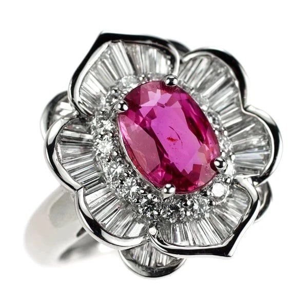 PT950 MOZAMBIQUE UNHEATED RUBY DIAMOND RING: Pt950 Mozambique Unheated Ruby Diamond Ring Brand: None Type: rings Material: Pt950 Color: PT Size: 6.25 - 6.5 Accessories: None Accessories Notice: When purchasing pre-owned goods, please