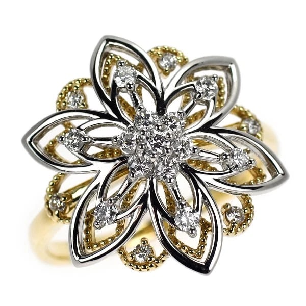 PT900/ K18YG DIAMOND RING: Pt900/ K18YG diamond ring Brand: None Type: rings Material: Pt900/ K18YG Color: YG Size: 6 US Accessories: None Accessories Notice: When purchasing pre-owned goods, please refer to the photos