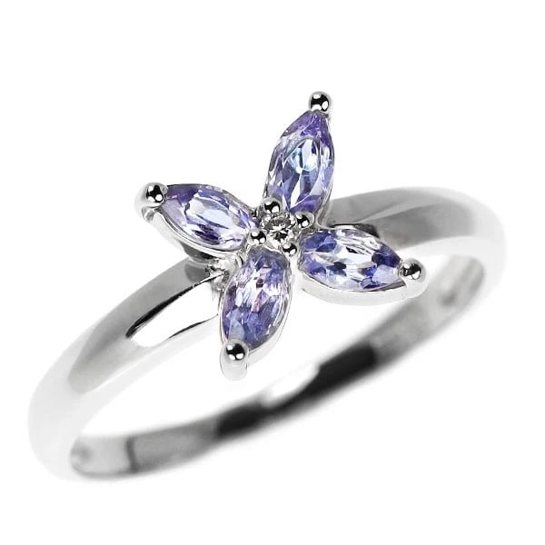 PT900 TANZANITE DIAMOND RING FLOWER: Pt900 tanzanite diamond ring flower Brand: None Type: rings Material: Pt900 Color: Pt Size: 4.75 - 5 Accessories: None Accessories Notice: When purchasing pre-owned goods, please refer to the