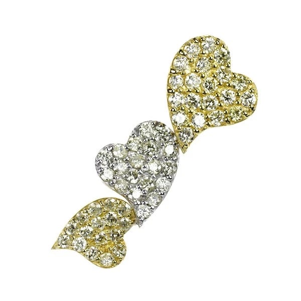 K18YG/WG DIAMOND PENDANT TOP HEART: K18YG/WG diamond pendant top heart Brand: None Type: pendant top Material: Metal Purity K18 Metal Gold Main Stone/Creation Natural Color: None Size: Length/Width/Diameter29.4 Accessories: