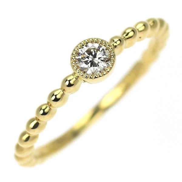K18YG DIAMOND RING: K18YG diamond ring Brand: None Type: rings Material: K18YG Color: YG Size: 3.75 US Accessories: None Accessories Notice: When purchasing pre-owned goods, please refer to the photos of the