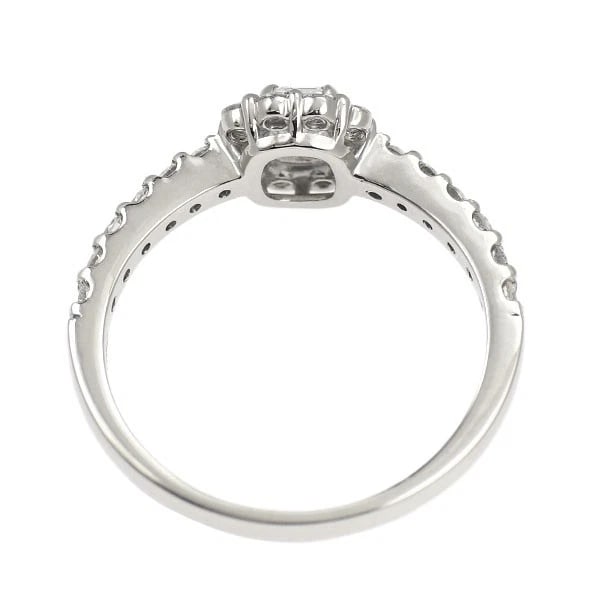 PT950 EMERALD CUT DIAMOND RING - 2