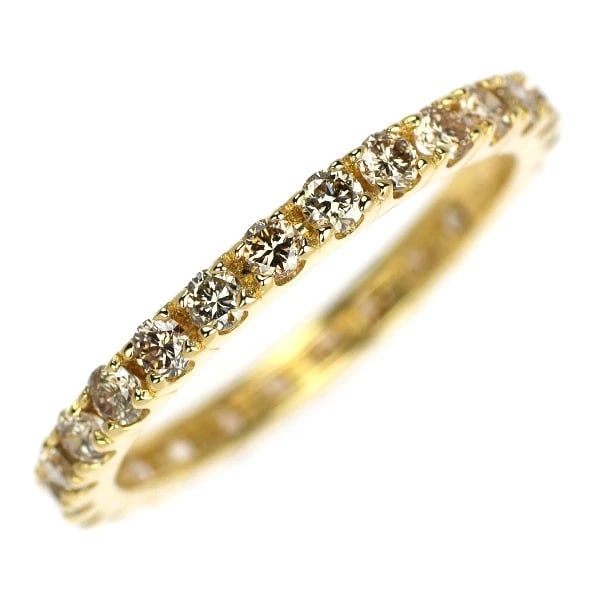 K18YG FULL ETERNITY DIAMOND RING: K18YG full eternity diamond ring Brand: None Type: rings Material: K18YG Color: YG Size: 6 US Accessories: None Accessories Notice: When purchasing pre-owned goods, please refer to the photos