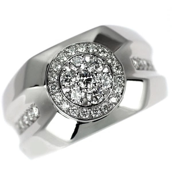 K18WG DIAMOND RING: K18WG diamond ring Brand: None Type: Ring Material: Metal Purity K18 Metal Gold Main Stone/Creation Natural Color: White Gold Size: 7.75 - 8 US Accessories: None Accessories Notice: When p