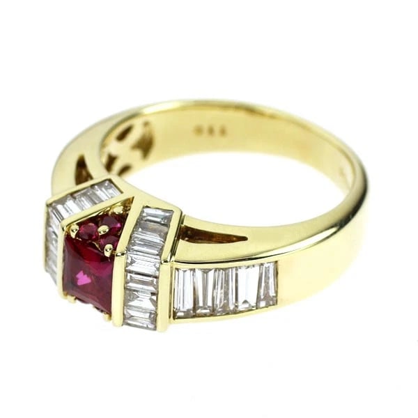 K18YG RUBY DIAMOND RING - 2