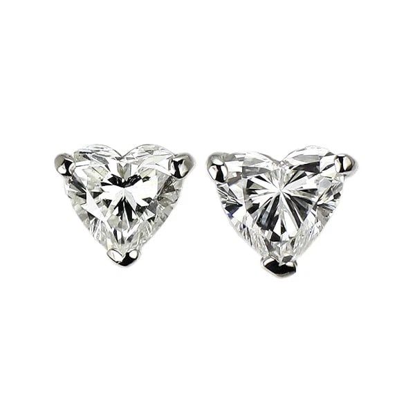 PT900 HEART SHAPE DIAMOND EARRINGS: Pt900 Heart Shape Diamond Earrings Brand: None Type: piercing Material: Metal Purity 900 Metal Platinum Main Stone/Creation Natural Color: None Size: Length/Width/Diameter3.8 Accessories: