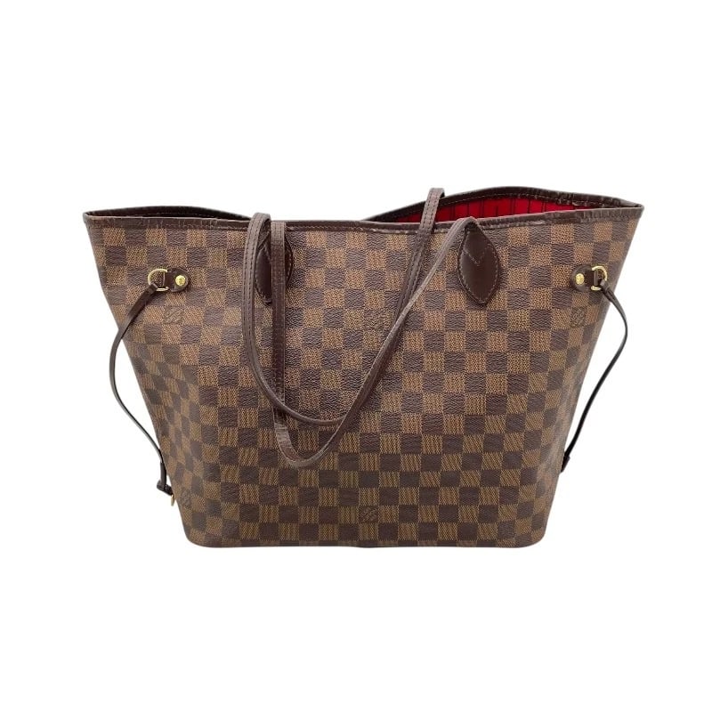 LOUIS VUITTON NEVERFULL MM TOTE BAG: LOUIS VUITTON Neverfull MM Tote Bag Brand: LOUIS VUITTON Type: Tote Bag Material: Damier canvas Color: Ebene Size: W12.6 x H11.4x D6.5inch Accessories: None Accessories Notice: When
