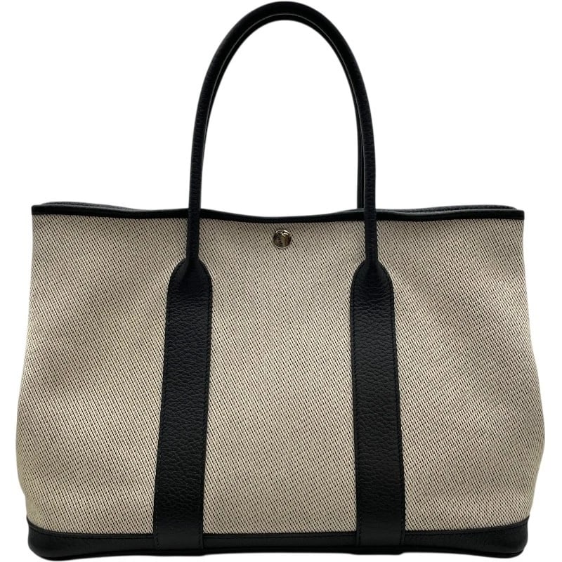 HERMES GARDEN PARTY PM HANDBAG: HERMES Garden party PM Handbag Brand: HERMES Type: Handbag Material: Towar Color: Black SVHardware Size: W14.2 x H10.2x D6.7inch Accessories: None Accessories Notice: When purchasing