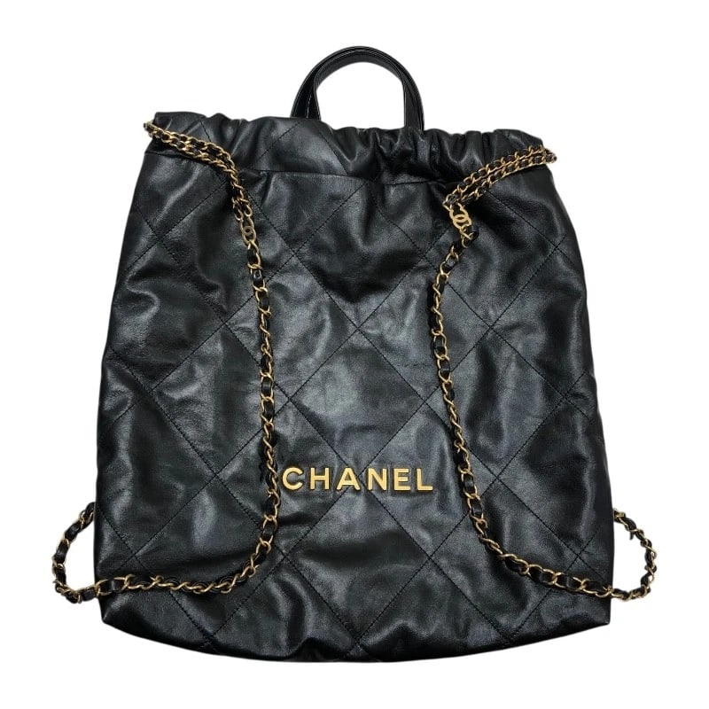 CHANEL 22 BACKPACK BACKPACK: CHANEL 22 Backpack Backpack Brand: CHANEL Type: Backpack Â· Daypack Material: Calf leather Color: Black xGDHardware Size: W13.4 x H15.4x D2.8inch Accessories: None Accessories Notice: When