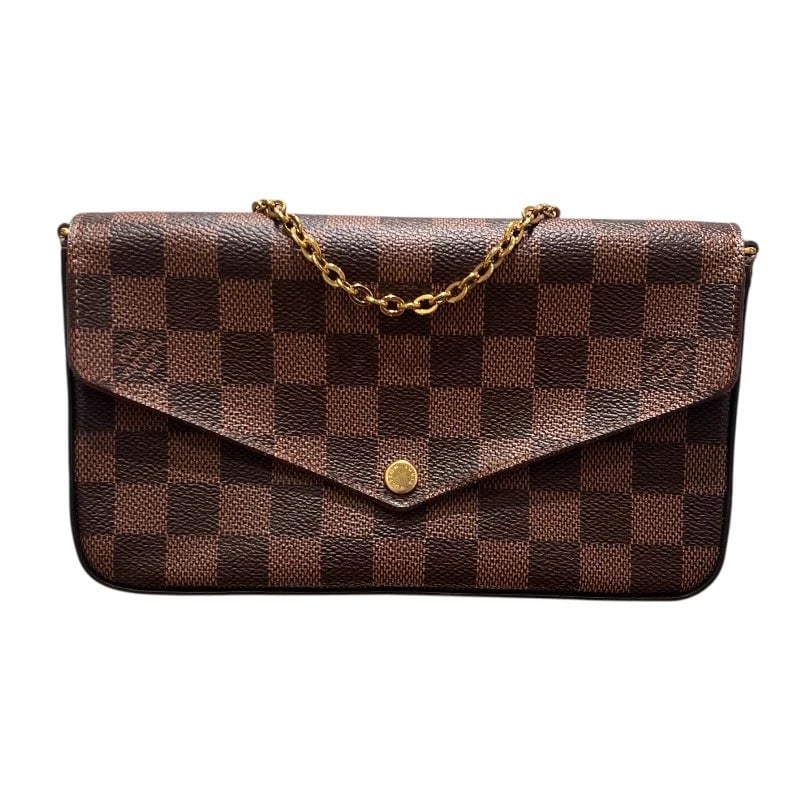 LOUIS VUITTON POCHETTE FELICE SHOULDER BAG: LOUIS VUITTON Pochette Felice Shoulder Bag Brand: LOUIS VUITTON Type: Shoulder Bag Material: Damier Color: Brown Size: W7.9 x H4.7x D1.2inch Shoulder:43.3inch Accessories: None Accessories