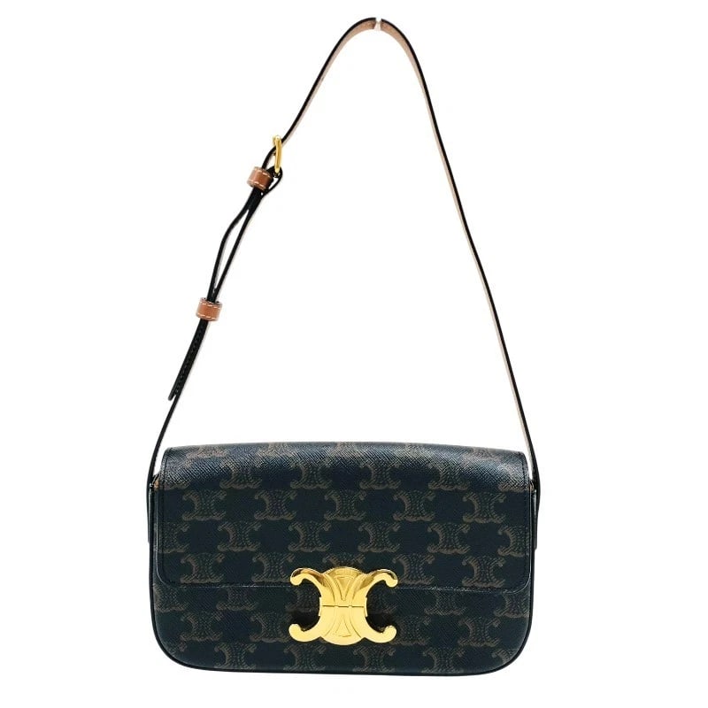 CELINE SHOULDER BAG CLAUDE SHOULDER BAG: CELINE Shoulder Bag Claude Shoulder Bag Brand: CELINE Type: Shoulder Bag Material: Triomphe canvas Color: Tan Size: W8.1 x H4.7x D1.6inch Shoulder:20.9inch Accessories: None Accessories